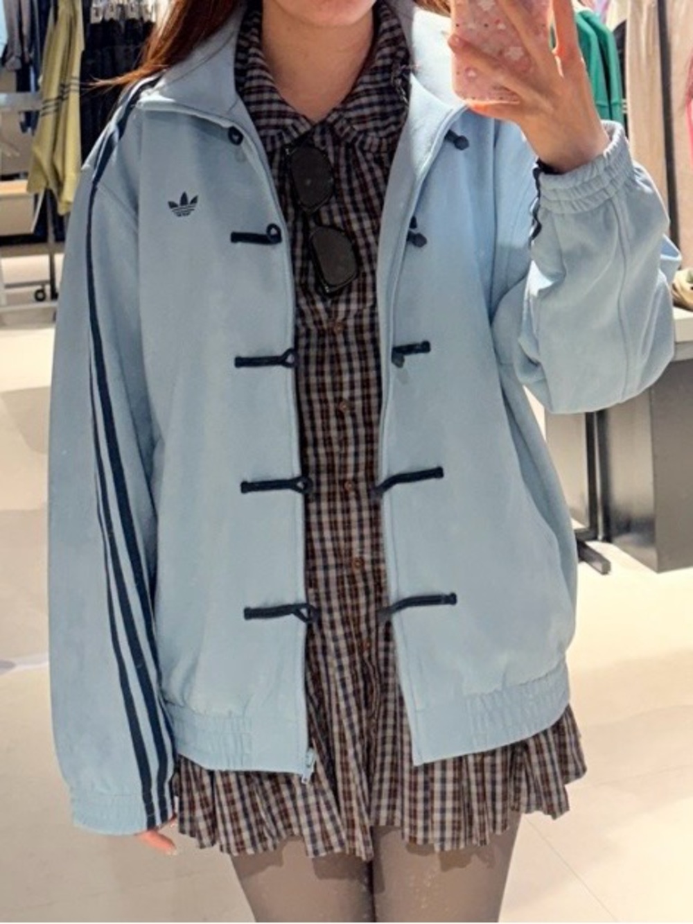 Adidas Chinese New Year Jacket Size Medium Ash Grey / Light Blue